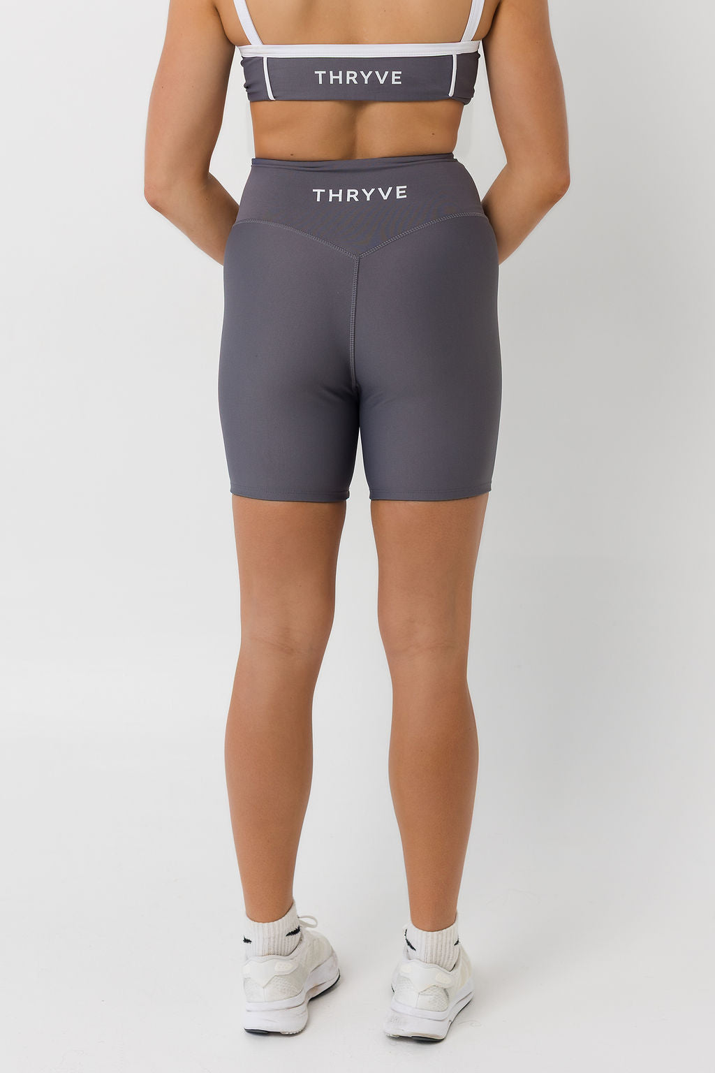 Grey 6-Inch Short with Piping Detail